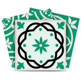 4" X 4" Green And White Mosaic Peel And Stick Removable Tiles - Homeroots - Flyclothing LLC
