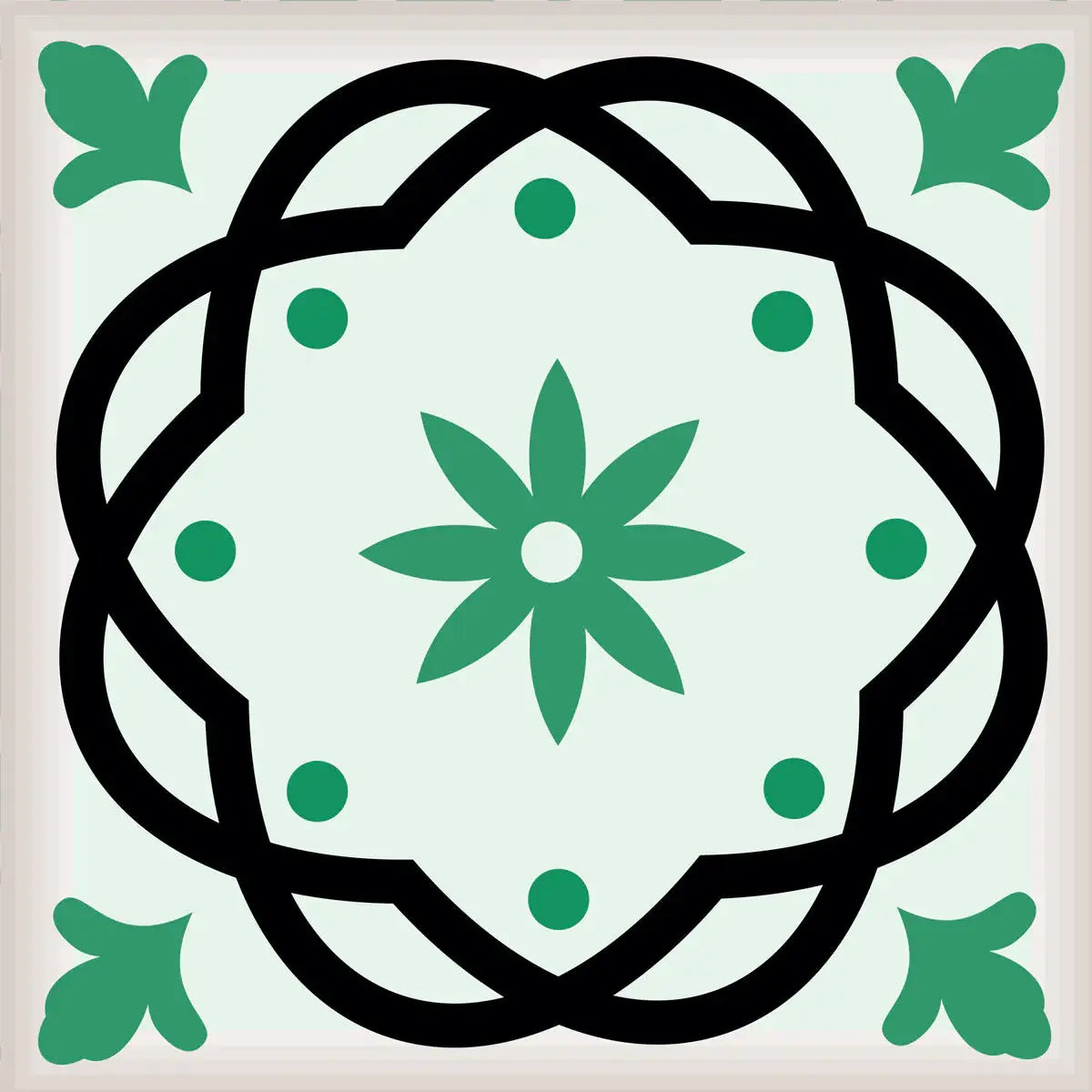 4" X 4" Green And White Mosaic Peel And Stick Removable Tiles - Homeroots - Flyclothing LLC