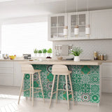 4" X 4" Green And White Mosaic Peel And Stick Removable Tiles - Homeroots - Flyclothing LLC