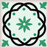 5" X 5" Green And White Mosaic Peel And Stick Removable Tiles - Homeroots