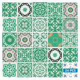 6" X 6" Green And White Mosaic Peel And Stick Removable Tiles - Homeroots - Flyclothing LLC
