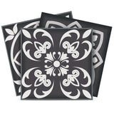 5" X 5" Shades Of Black Mosaic Peel And Stick Removable Tiles - Homeroots