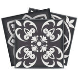 6" X 6" Shades Of Black Mosaic Peel And Stick Removable Tiles - Homeroots