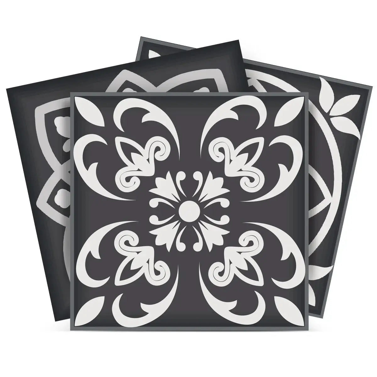 7" X 7" Shades Of Black Mosaic Peel And Stick Removable Tiles - Homeroots - Flyclothing LLC