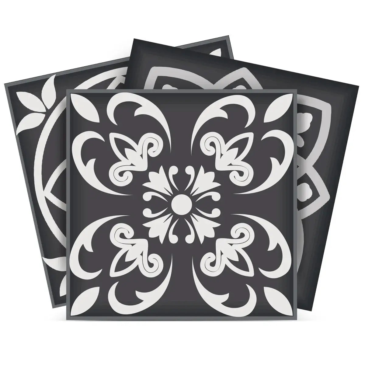 7" X 7" Shades Of Black Mosaic Peel And Stick Removable Tiles - Homeroots - Flyclothing LLC