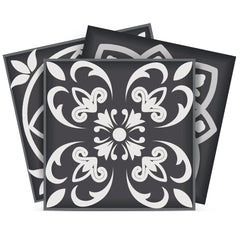 8" X 8" Shades Of Black Mosaic Peel And Stick Removable Tiles - Homeroots