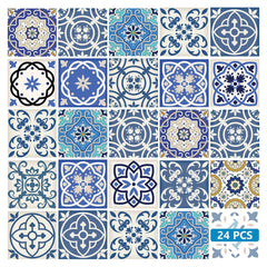 4" X 4" Blue Gray Yellow Pop Peel And Stick Removable Tiles