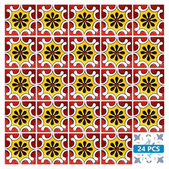 5" X 5" Blue Gray Yellow Pop Peel And Stick Removable Tiles