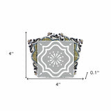 4" X 4" Vintage Sage Medallion Peel And Stick Removable Tiles - Homeroots