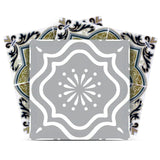 5" X 5" Vintage Sage Medallion Peel And Stick Removable Tiles - Homeroots