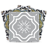 6" X 6" Vintage Sage Medallion Peel And Stick Removable Tiles - Homeroots
