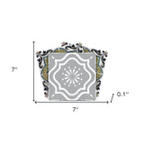 7" X 7" Vintage Sage Medallion Peel And Stick Removable Tiles - Homeroots