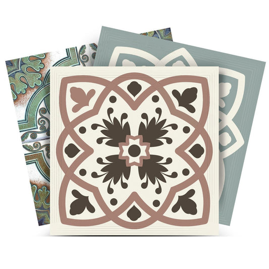 5" X 5" Vintage Sage Mosaic Peel And Stick Removable Tiles - Homeroots