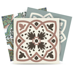 5" X 5" Vintage Sage Mosaic Peel And Stick Removable Tiles - Homeroots