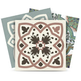 6" X 6" Vintage Sage Mosaic Peel And Stick Removable Tiles - Homeroots