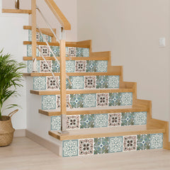 6" X 6" Vintage Sage Mosaic Peel And Stick Removable Tiles