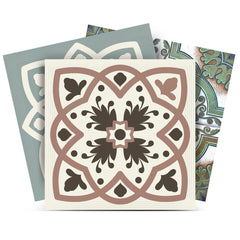 7" X 7" Vintage Sage Mosaic Peel And Stick Removable Tiles - Homeroots
