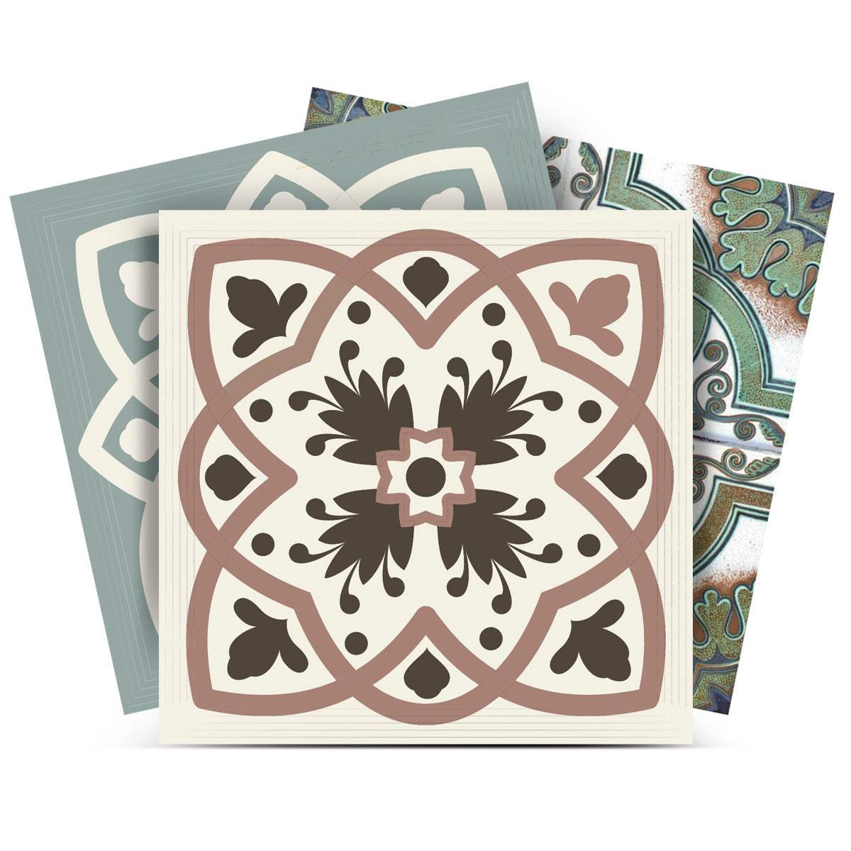 8" X 8" Vintage Sage Mosaic Peel And Stick Removable Tiles - Homeroots - Flyclothing LLC