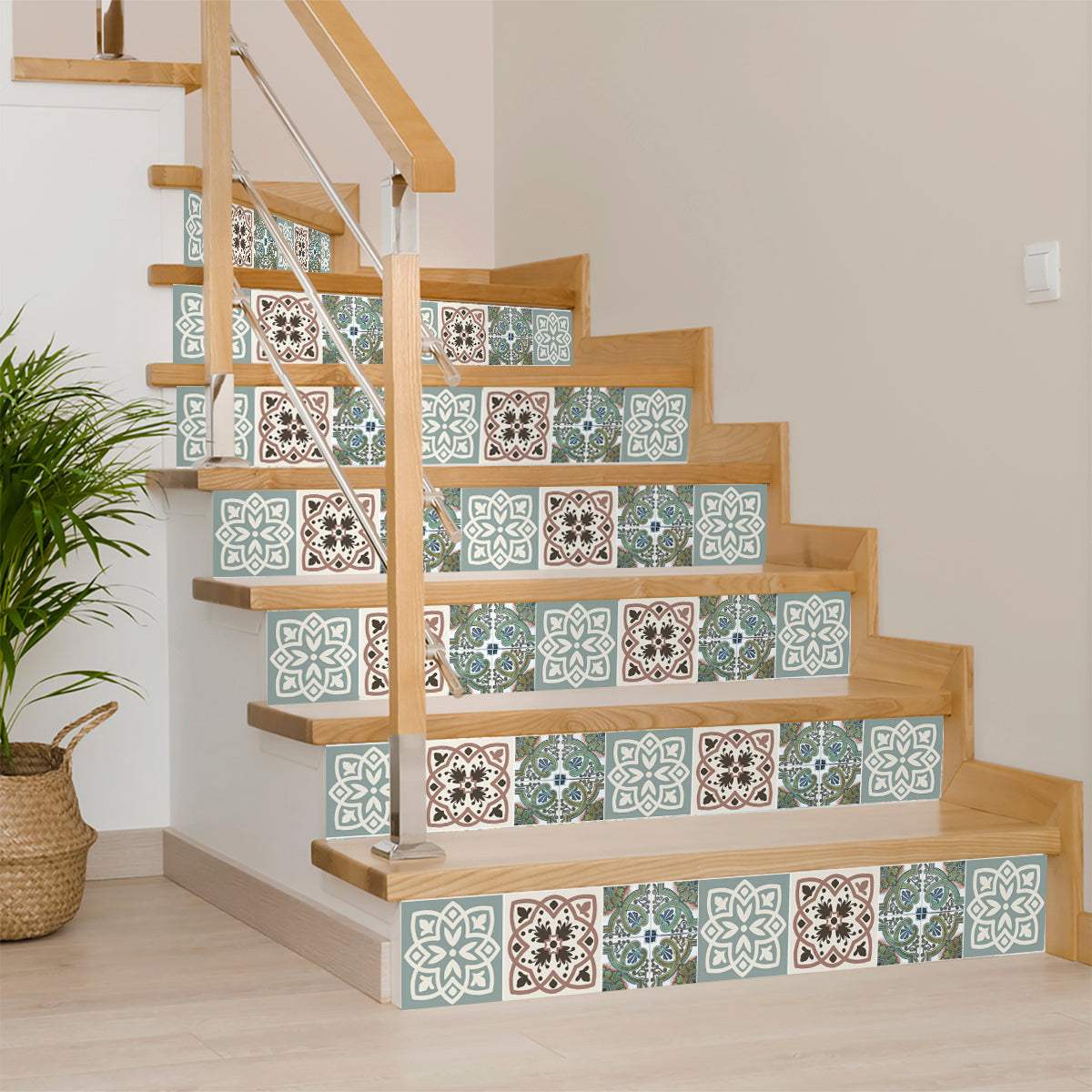 8" X 8" Vintage Sage Mosaic Peel And Stick Removable Tiles - Homeroots - Flyclothing LLC