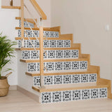 4" X 4" Charcoal And White Scroll Peel And Stick Removable Tiles - Homeroots - Flyclothing LLC