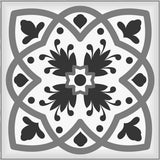 4" X 4" Charcoal And White Scroll Peel And Stick Removable Tiles - Homeroots - Flyclothing LLC