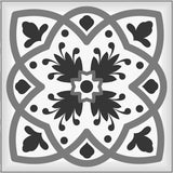 4" X 4" Charcoal And White Scroll Peel And Stick Removable Tiles - Homeroots