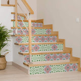 4" X 4" Vintage Green And Taupe Mosaic Peel And Stick Removable Tiles - Homeroots - Flyclothing LLC