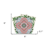 6" X 6" Vintage Green And Taupe Mosaic Peel And Stick Removable Tiles - Homeroots - Flyclothing LLC