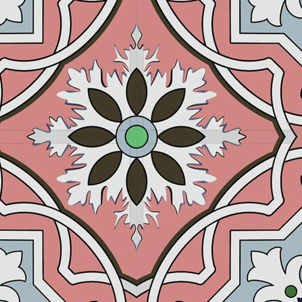 7" X 7" Vintage Green And Taupe Mosaic Peel And Stick Removable Tiles - Homeroots - Flyclothing LLC