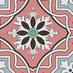 7" X 7" Vintage Green And Taupe Mosaic Peel And Stick Removable Tiles