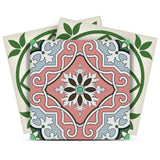 8" X 8" Vintage Green And Taupe Mosaic Peel And Stick Removable Tiles - Homeroots