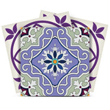 7" X 7" Vintage Purple And Taupe Mosaic Peel And Stick Removable Tiles - Homeroots
