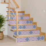 8" X 8" Vintage Purple And Taupe Mosaic Peel And Stick Removable Tiles - Homeroots