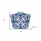 5" X 5" Wedgwood Blue And White Peel And Stick Removable Tiles - Homeroots - Flyclothing LLC