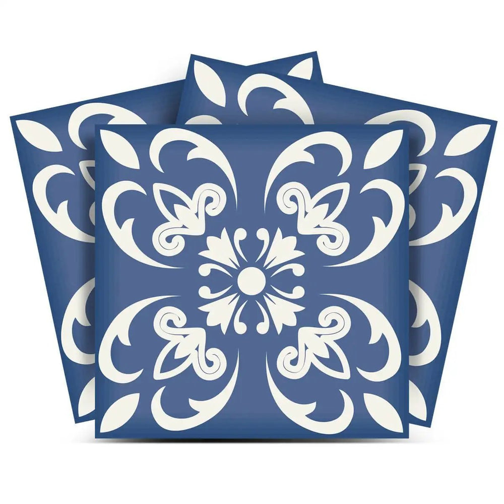 6" X 6" Wedgwood Blue And White Peel And Stick Removable Tiles - Homeroots - Flyclothing LLC