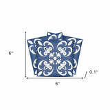 6" X 6" Wedgwood Blue And White Peel And Stick Removable Tiles - Homeroots - Flyclothing LLC