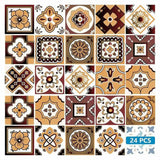5" X 5" Shades Of Brown Mosaic Peel And Stick Removable Tiles - Homeroots