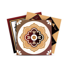 7" X 7" Shades Of Brown Mosaic Peel And Stick Removable Tiles - Homeroots