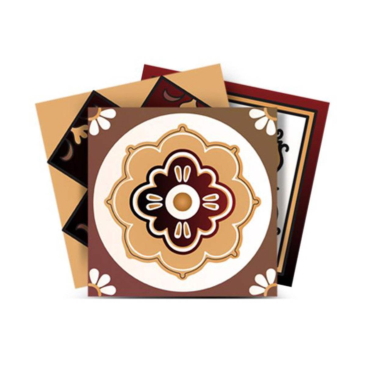 8" X 8" Shades Of Brown Mosaic Peel And Stick Removable Tiles - Homeroots - Flyclothing LLC