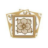 5" X 5" Vintage Brown And White Peel And Stick Removable Tiles - Homeroots