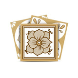 5" X 5" Vintage Brown And White Peel And Stick Removable Tiles - Homeroots