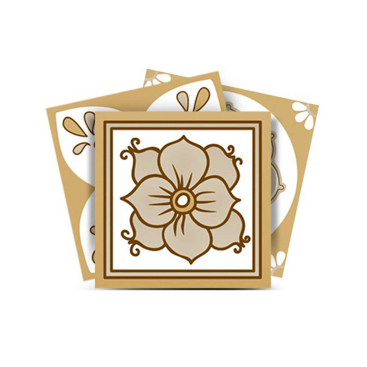 6" X 6" Vintage Brown And White Peel And Stick Removable Tiles - Homeroots - Flyclothing LLC