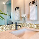 6" X 6" Vintage Brown And White Peel And Stick Removable Tiles - Homeroots - Flyclothing LLC