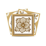 7" X 7" Vintage Brown And White Peel And Stick Removable Tiles - Homeroots