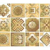 5" X 5" Vintage Beige And White Peel And Stick Removable Tiles - Homeroots