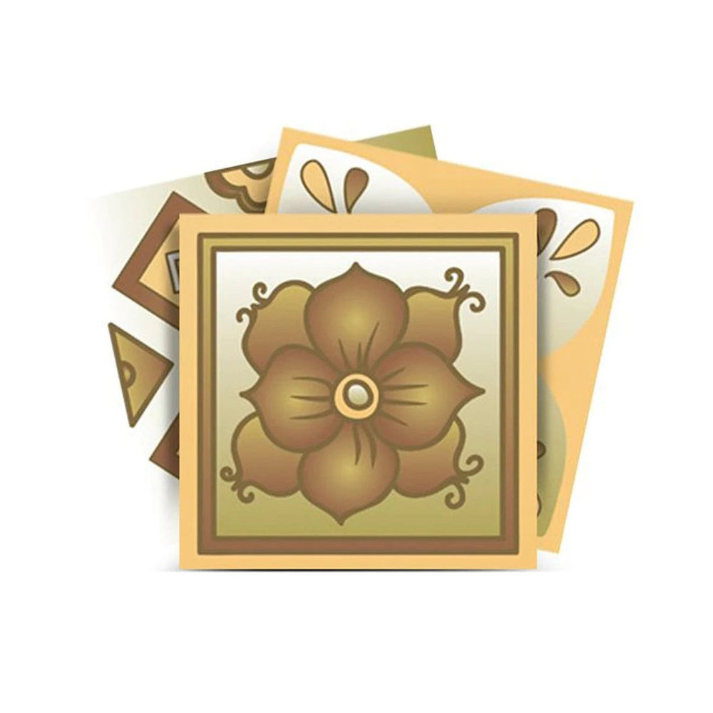 5" X 5" Vintage Beige And White Peel And Stick Removable Tiles - Homeroots - Flyclothing LLC