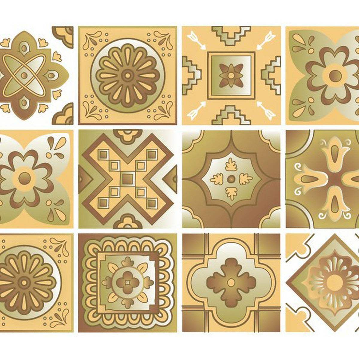 6" X 6" Vintage Beige And White Peel And Stick Removable Tiles - Homeroots - Flyclothing LLC