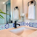 8" X 8" Vintage Turq Blue And White Peel And Stick Removable Tiles - Homeroots - Flyclothing LLC
