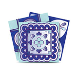 8" X 8" Vintage Turq Blue And White Peel And Stick Removable Tiles - Homeroots