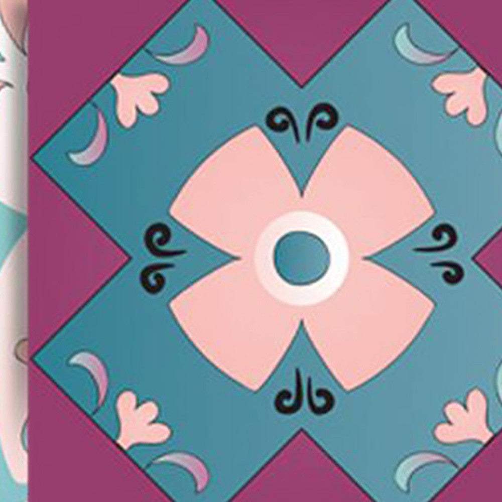 4" X 4" Vintage Turq Blush And Mauve Peel And Stick Removable Tiles - Homeroots - Flyclothing LLC